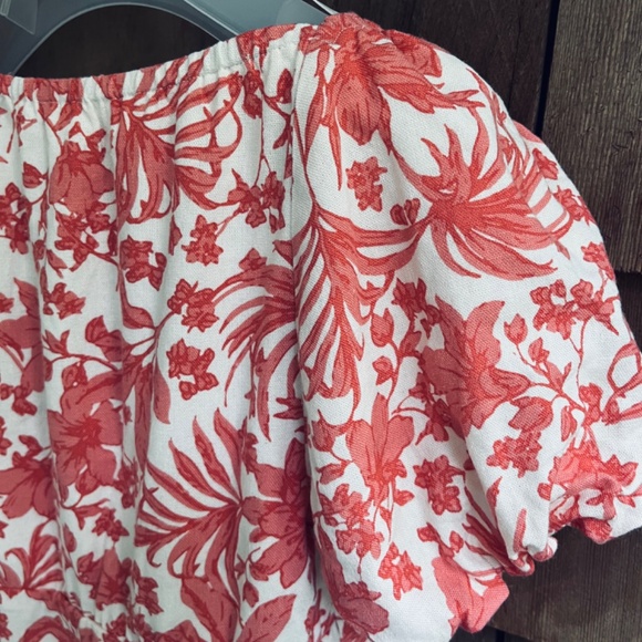 AQUA Puff Sleeve Mini Floral Lined Cotton Population Dress - Exclusive Size XS - Picture 15 of 16